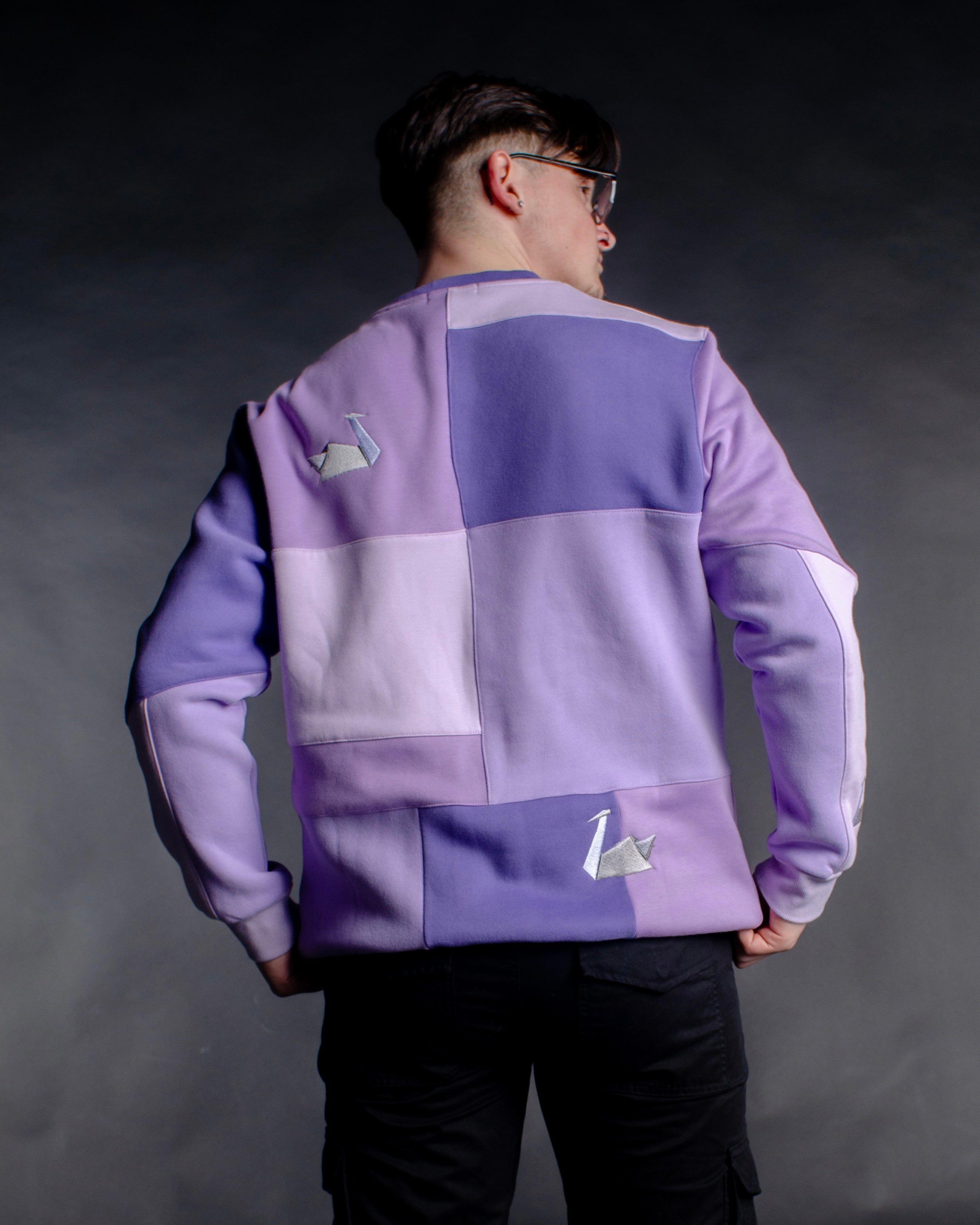 Beckline Lilac Patchwork Crewneck