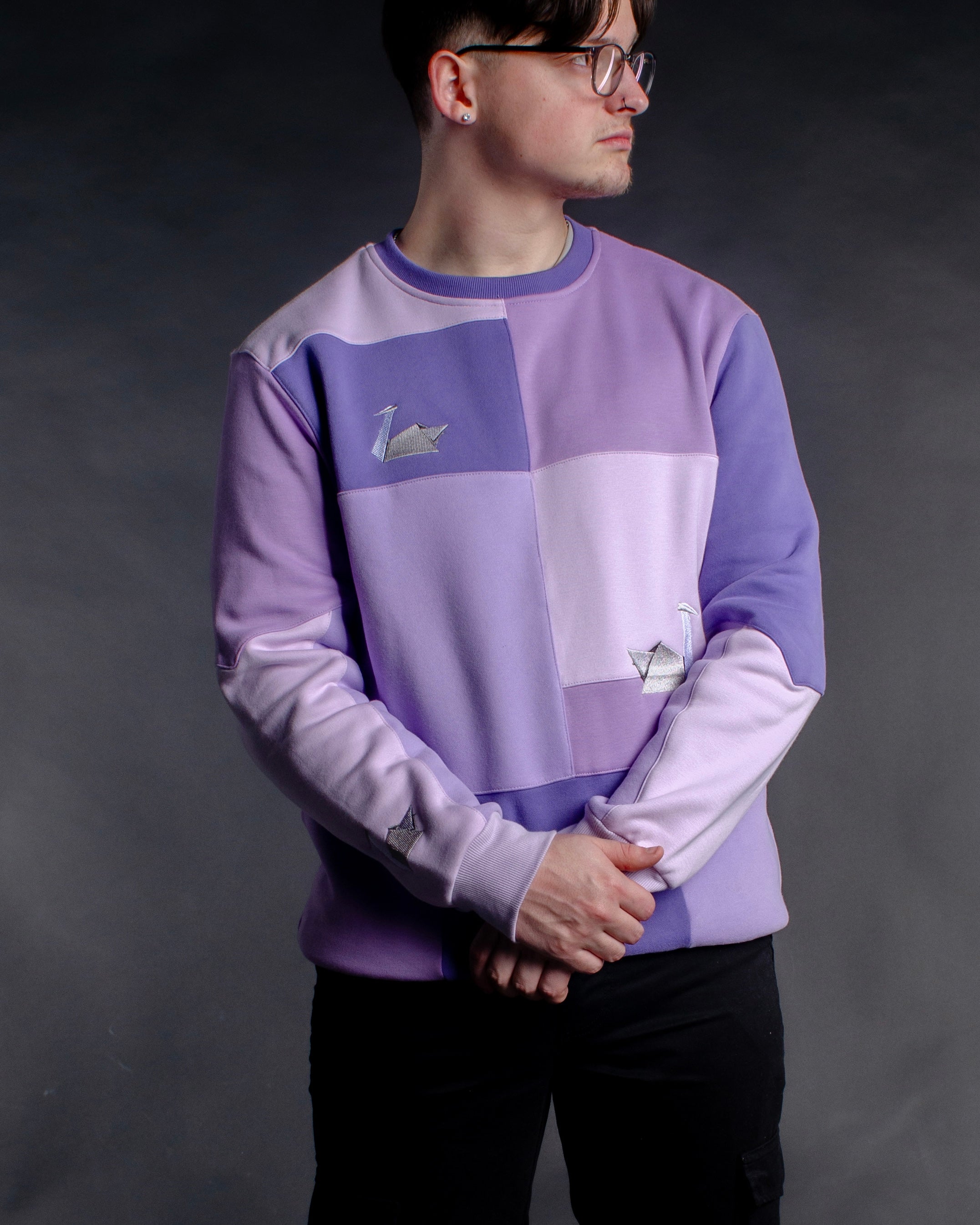 Beckline Lilac Patchwork Crewneck